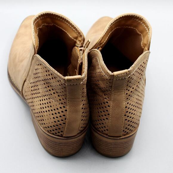 Madden Girl Perforated Brown Booties Size 8M - Picture 5 of 8